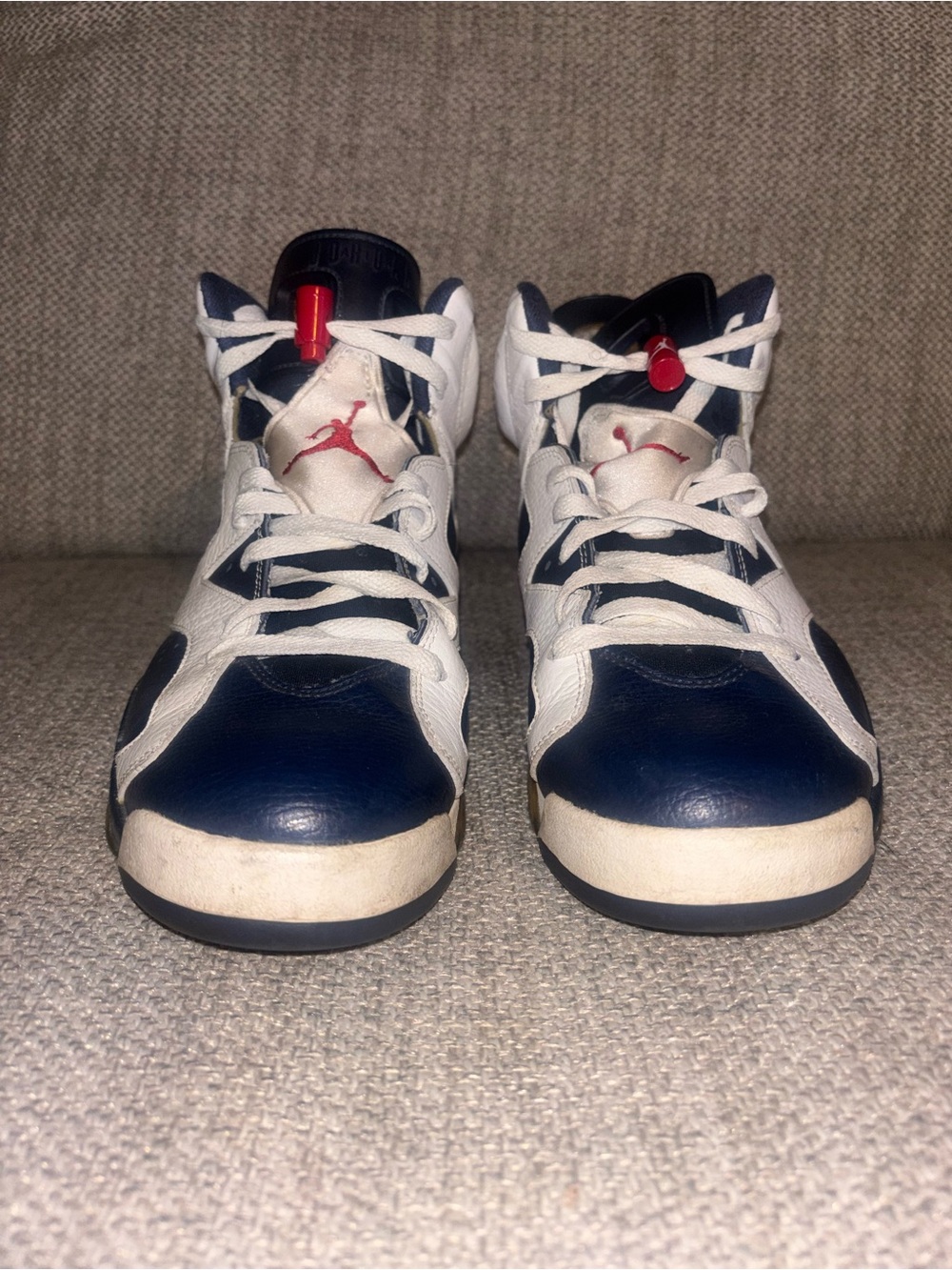 Jordan mens Navy, White & Red High-Top Sneakers men’s size 10 - Picture 2 of 12
